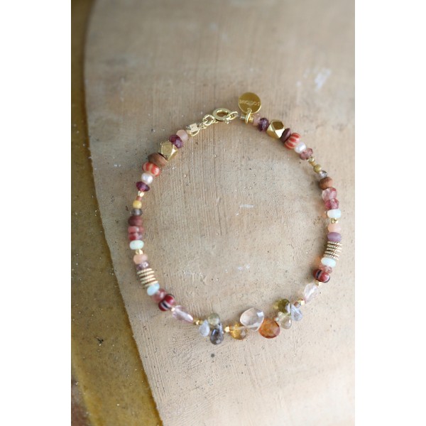 5 Octobre sidabro apyrankė su spalvotais brangakmeniais